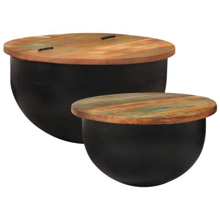 VXL8720845692773_g_en_hd_8.jpg Ensemble de tables basses 2 pcs noir bois récupération massif – Image 8