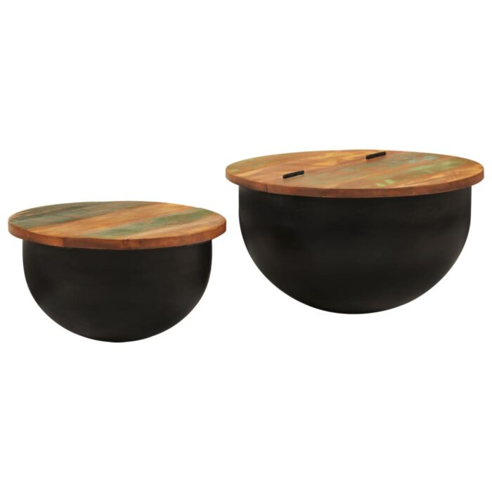 VXL8720845692773_g_en_hd_9.jpg Ensemble de tables basses 2 pcs noir bois récupération massif – Image 9