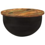 Table basse noir 50x27 cm bois de récupération massif – Image 10