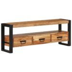 Meuble TV 120x30x45 cm bois d'acacia massif – Image 10