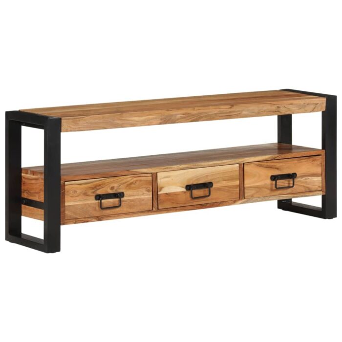 Meuble TV 120x30x45 cm bois d'acacia massif – Image 10