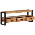 Meuble TV 120x30x45 cm bois d'acacia massif – Image 5