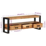 Meuble TV 120x30x45 cm bois d'acacia massif – Image 6