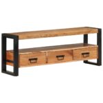 Meuble TV 120x30x45 cm bois d'acacia massif – Image 8