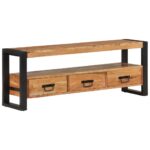 Meuble TV 120x30x45 cm bois d'acacia massif – Image 9