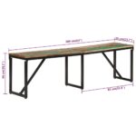 Banc 160x35x46 cm Bois massif de récupération – Image 7
