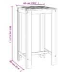 Table de bar de jardin 60x60x105 cm Bois d'acacia solide – Image 4
