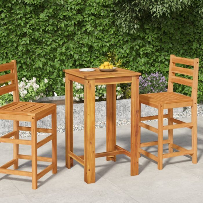 Table de bar de jardin 60x60x105 cm Bois d'acacia solide – Image 1