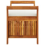 Banc de rangement de jardin avec coussin 91 cm Bois d'acacia – Image 4