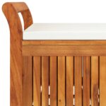 Banc de rangement de jardin avec coussin 91 cm Bois d'acacia – Image 6