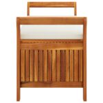 Banc de rangement de jardin avec coussin 126 cm Bois d'acacia – Image 4