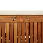 Banc de rangement de jardin avec coussin 126 cm Bois d'acacia – Image 7