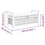 Banc de rangement de jardin avec coussin 126 cm Bois d'acacia – Image 8
