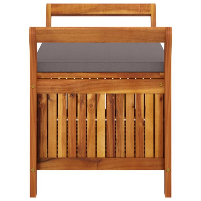 Banc de rangement de jardin avec coussin 91 cm Bois d'acacia – Image 4