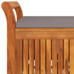 Banc de rangement de jardin avec coussin 91 cm Bois d'acacia – Image 6
