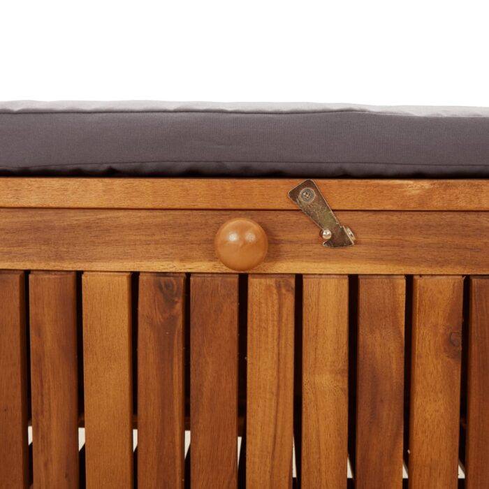 Banc de rangement de jardin avec coussin 91 cm Bois d'acacia – Image 7