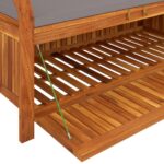 Banc de rangement de jardin avec coussin 126 cm Bois d'acacia – Image 6