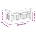 Banc de rangement de jardin avec coussin 126 cm Bois d'acacia – Image 8