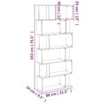 Bibliothèque/Cloison Sonoma gris 80x24x192 cm Bois d'ingénierie – Image 6