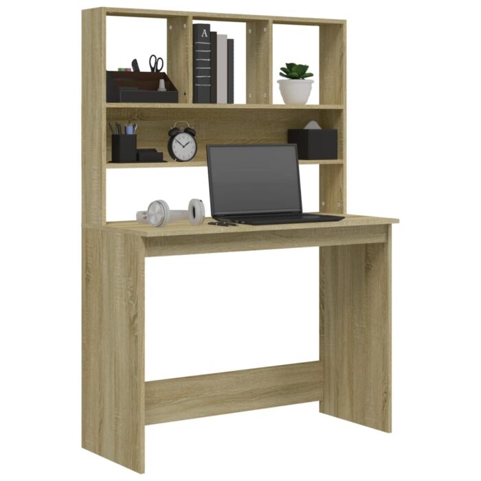 Bureau avec étagères Chêne sonoma 102x45x148 cm – Image 2