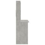 Bureau avec étagères Gris béton 102x45x148 cm Bois d'ingénierie – Image 4