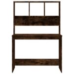 Bureau avec étagères Chêne fumé 102x45x148 cm Bois d'ingénierie – Image 3