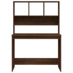 Bureau et étagères Chêne marron 102x45x148 cm Bois d'ingénierie – Image 3