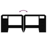 Bureau avec tiroirs Noir 102x50x76 cm Bois d'ingénierie – Image 5