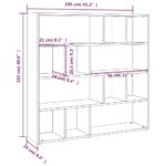 Bibliothèque/Cloison de séparation Blanc 105x24x102 cm – Image 6