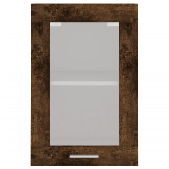 Armoire en verre suspendue Chêne fumé 40x31x60 cm – Image 3