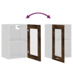 Armoire en verre suspendue Chêne fumé 40x31x60 cm – Image 6