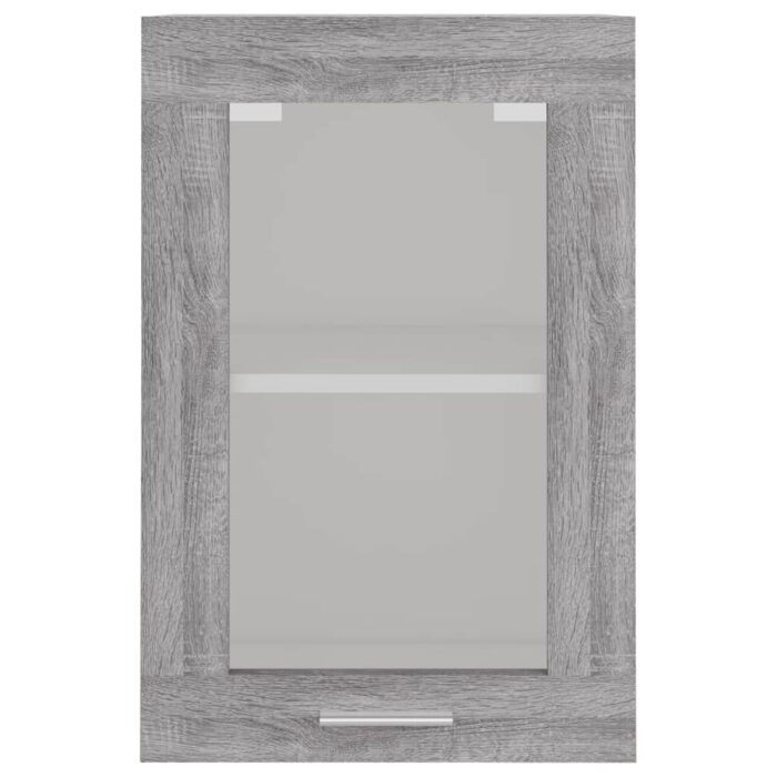 Armoire vitrée suspendue Sonoma gris 40x31x60cm Bois ingénierie – Image 3