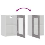 Armoire vitrée suspendue Sonoma gris 40x31x60cm Bois ingénierie – Image 6