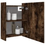 Armoire à miroir de salle de bain Chêne fumé 62,5x20,5x64 cm – Image 3