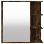 Armoire à miroir de salle de bain Chêne fumé 62,5x20,5x64 cm – Image 4