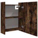 Armoire à miroir de salle de bain Chêne fumé 62,5x20,5x64 cm – Image 5