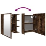Armoire à miroir de salle de bain Chêne fumé 62,5x20,5x64 cm – Image 7