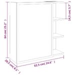 Armoire à miroir de salle de bain Chêne fumé 62,5x20,5x64 cm – Image 8