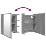 Armoire à miroir de salle de bain Sonoma gris 62,5x20,5x64 cm – Image 7