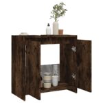 Armoire de bain Chêne fumé 60x33x61 cm Bois d'ingénierie – Image 2