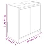 Armoire de bain Chêne fumé 60x33x61 cm Bois d'ingénierie – Image 9