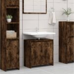 Armoire de bain Chêne fumé 60x33x61 cm Bois d'ingénierie