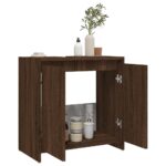 Armoire de bain Chêne marron 60x33x61 cm Bois d'ingénierie – Image 2