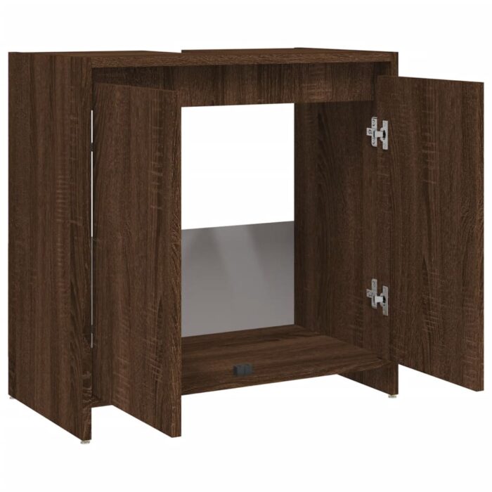 Armoire de bain Chêne marron 60x33x61 cm Bois d'ingénierie – Image 3