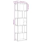 Bibliothèque Chêne fumé 45x24x160 cm Bois d'ingénierie – Image 6