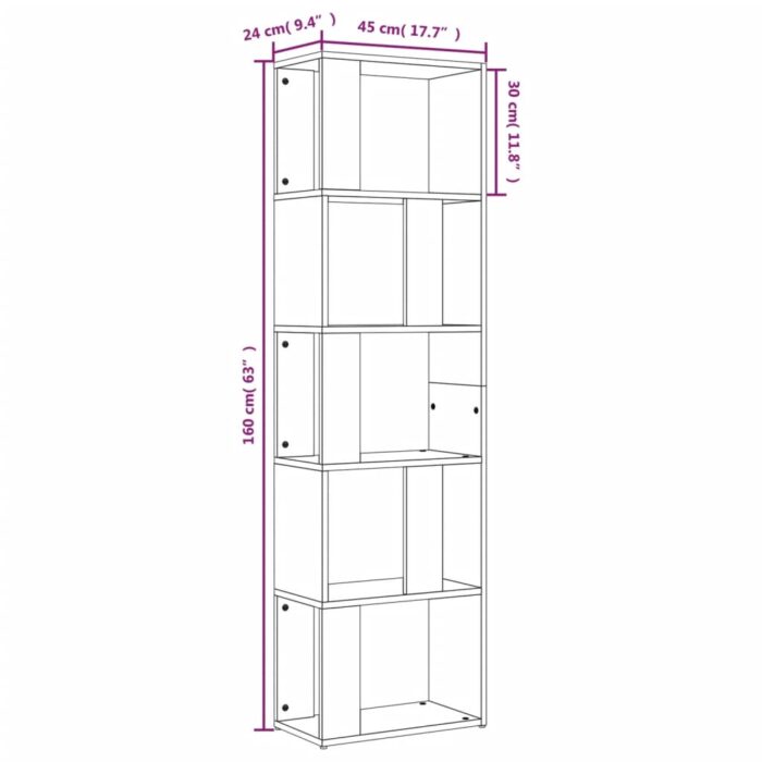 Bibliothèque Chêne marron 45x24x160 cm Bois d'ingénierie – Image 6