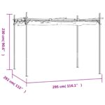 Pergola avec toit rétractable anthracite 295x292x230 cm – Image 4