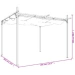 Pergola avec toit rétractable anthracite 295x292x230 cm – Image 6