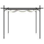 Pergola avec toit rétractable crème 395x292x230 cm – Image 2