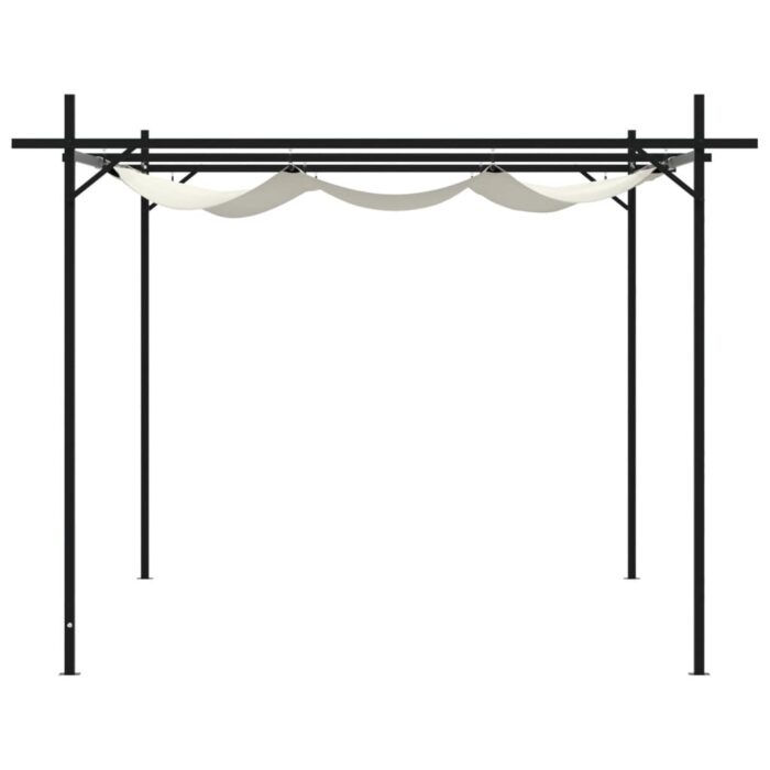 Pergola avec toit rétractable crème 395x292x230 cm – Image 2